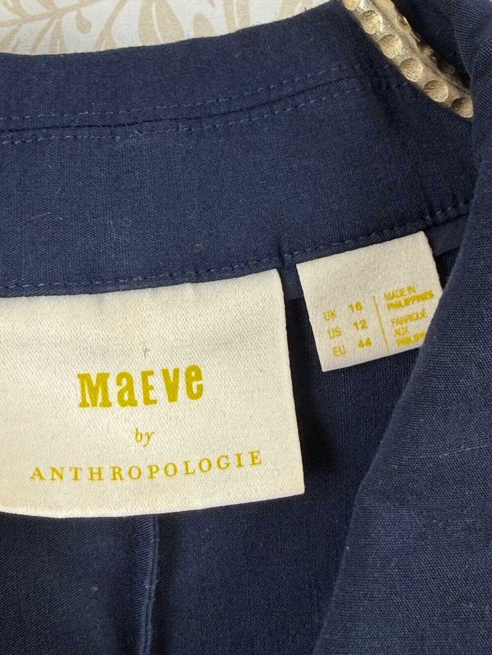 Maeve by Anthropologie Navy Halter Button-Front Sleeveless Jumpsuit - Size - 12 - Picture 7 of 11
